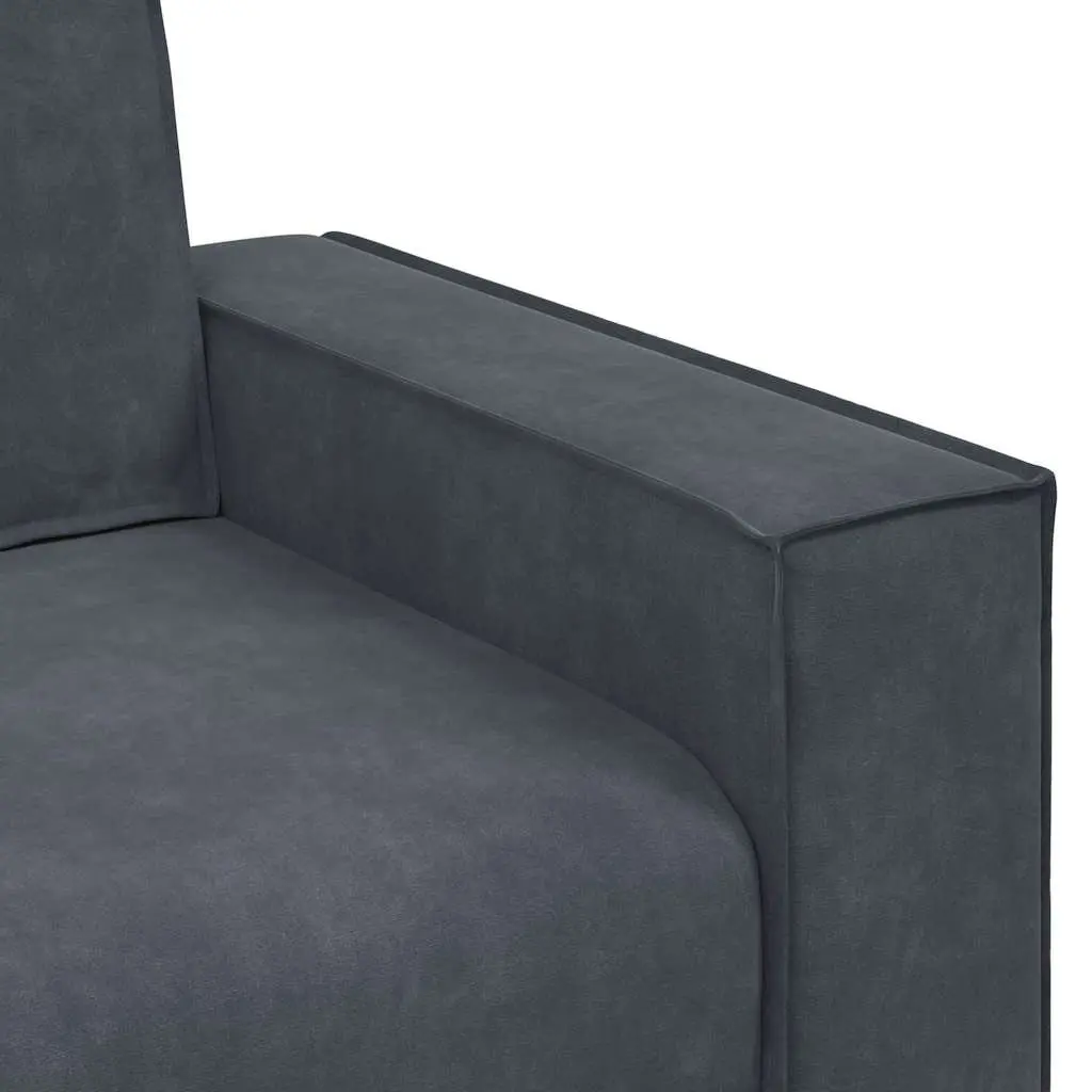 Sofa Set Velvet Grey 2 Piece Lounge Suite Living Room Furniture Armrests