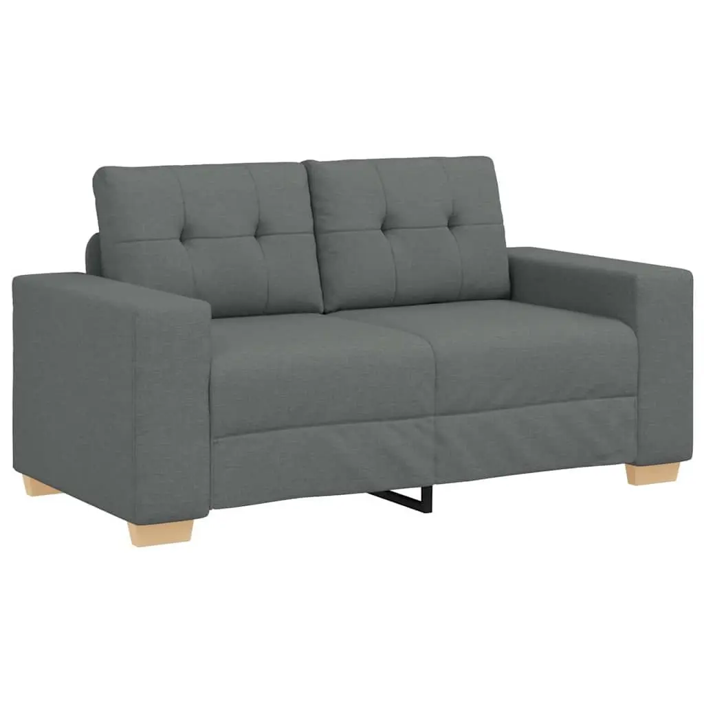 2 Piece Sofa Set Grey Fabric Lounge Suite Living Room Furniture Armrests