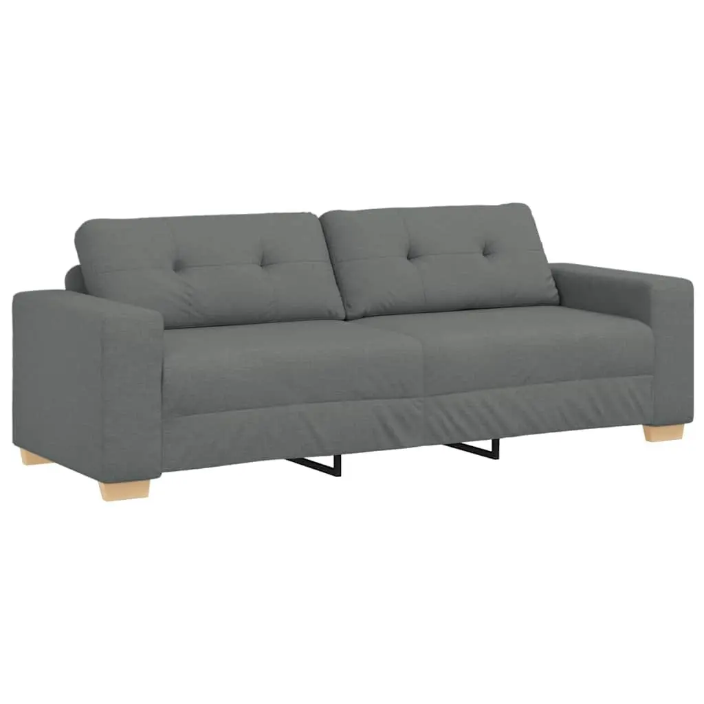 2 Piece Sofa Set Grey Fabric Lounge Suite Living Room Furniture Armrests