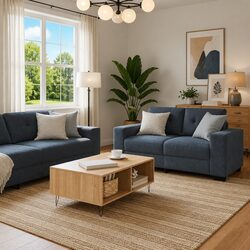 Functional Grey Velvet Sofa Set for Everyday Use