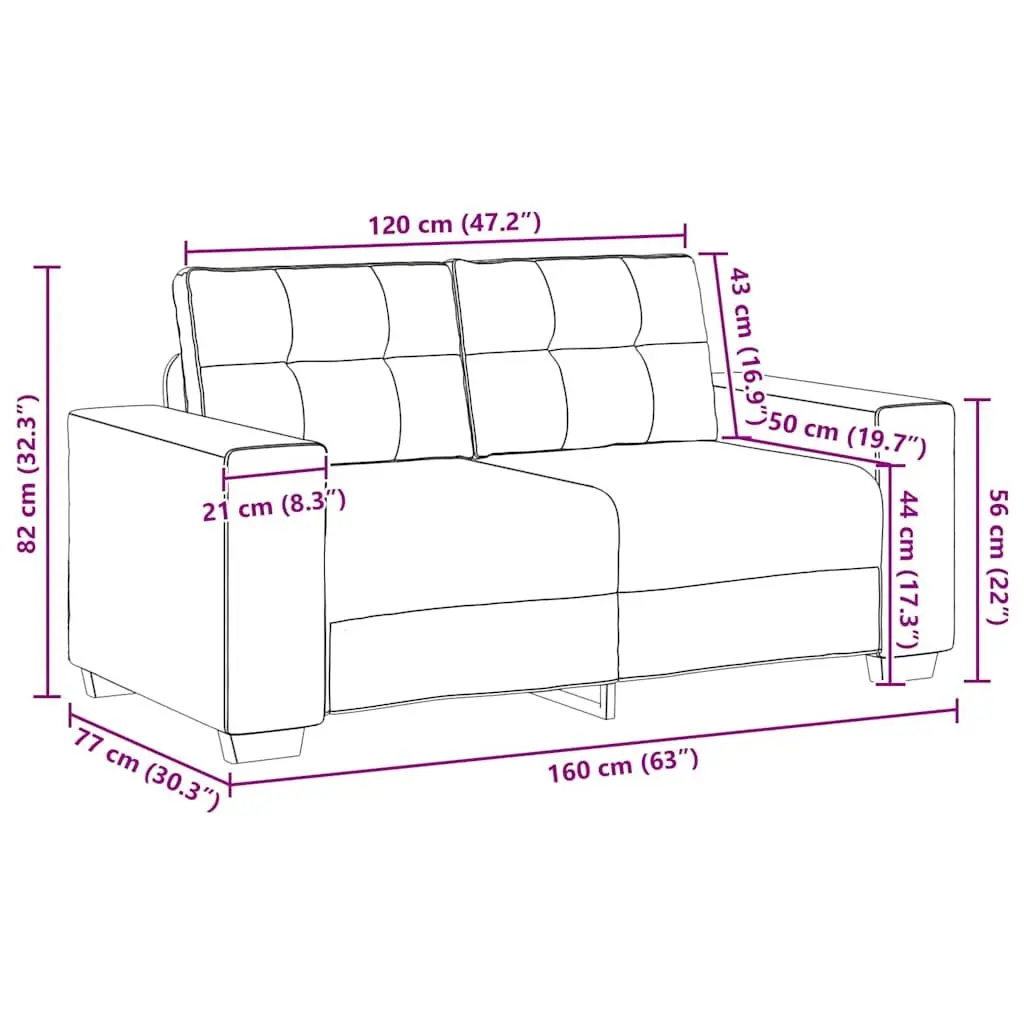 2 Piece Sofa Set Black Velvet Lounge Suite Comfortable Padded Seat Armrests