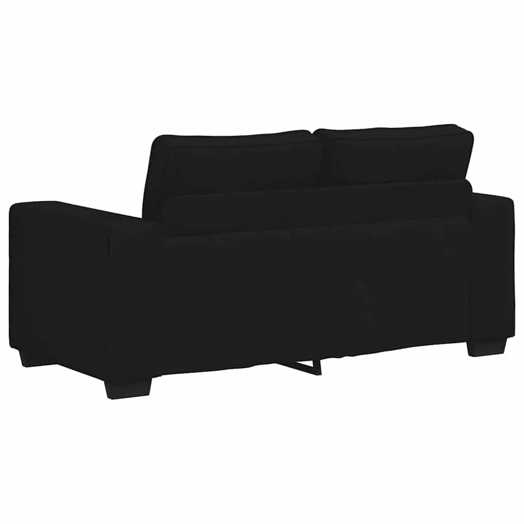 2 Piece Sofa Set Black Fabric Lounge Suite Living Room Furniture Armrests