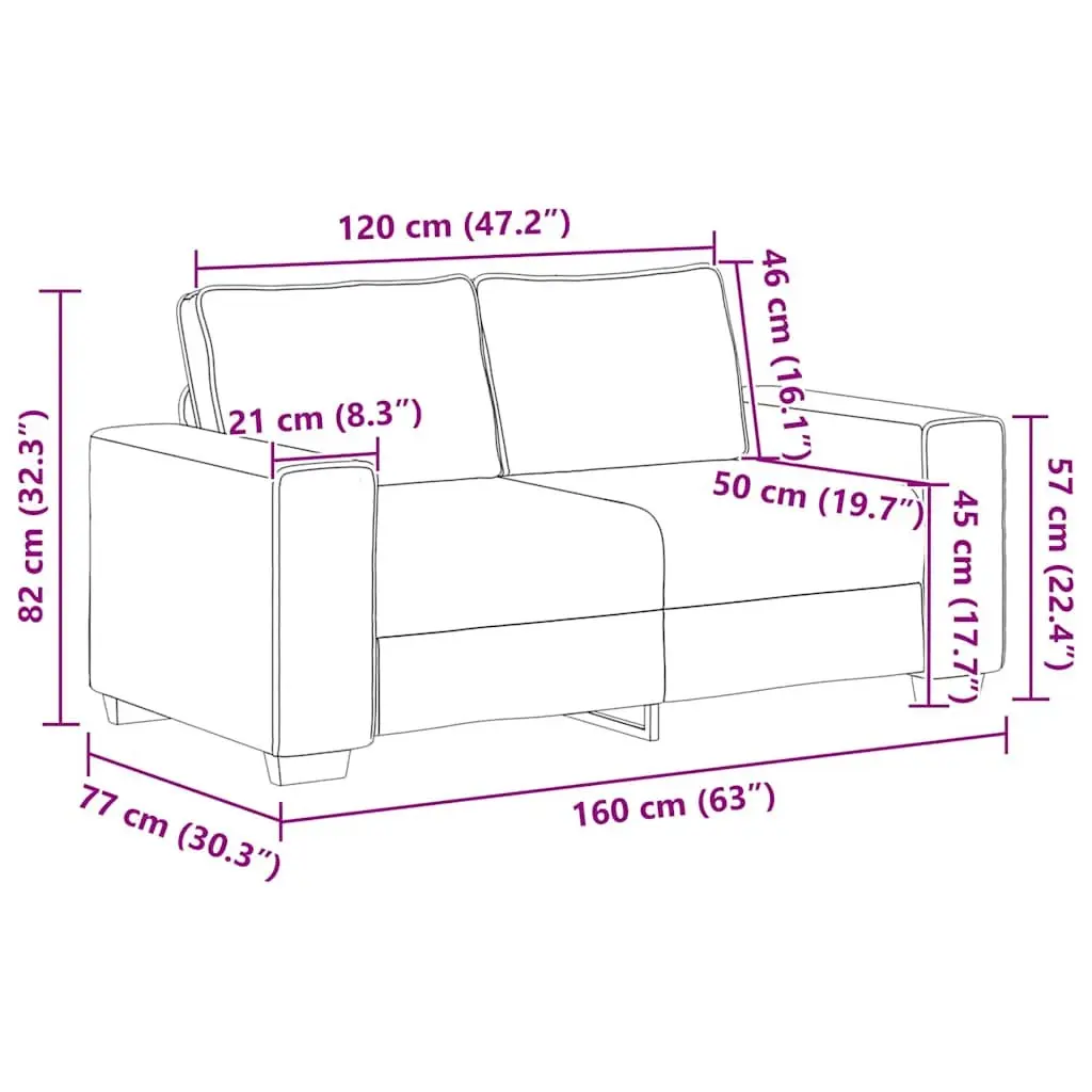 2 Piece Sofa Set Black Fabric Lounge Suite Living Room Furniture Armrests