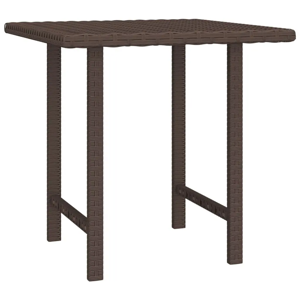 Garden Side Tables Set 3 Piece PE Rattan Brown Powder-coated Steel