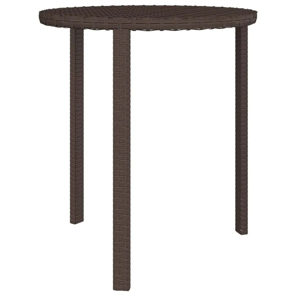 Garden Side Tables Set 3 Piece PE Rattan Brown Powder-coated Steel
