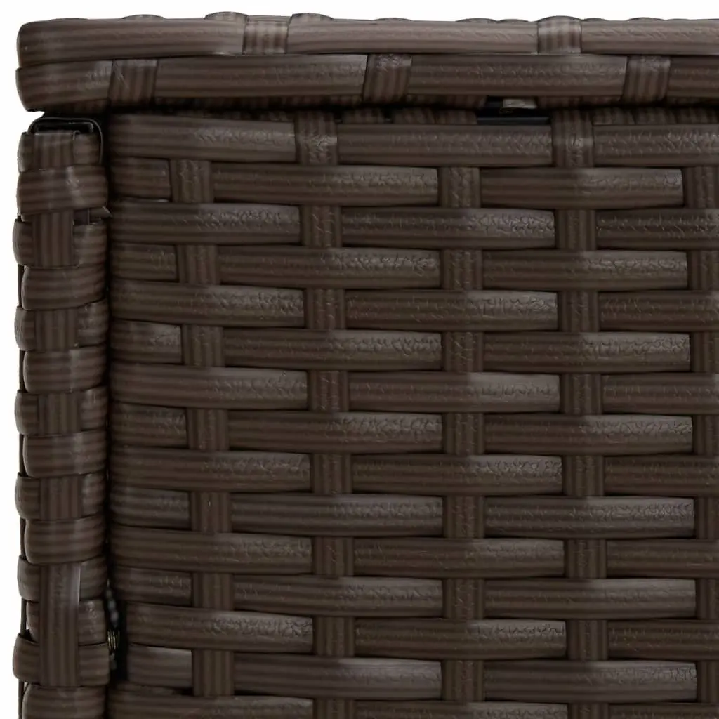Garden Side Tables Set 3 Piece PE Rattan Brown Powder-coated Steel