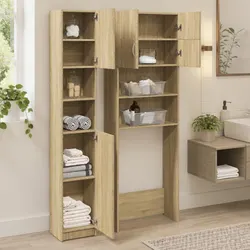 Functional Bathroom Storage - 2 pcs Wall Cabinet Set