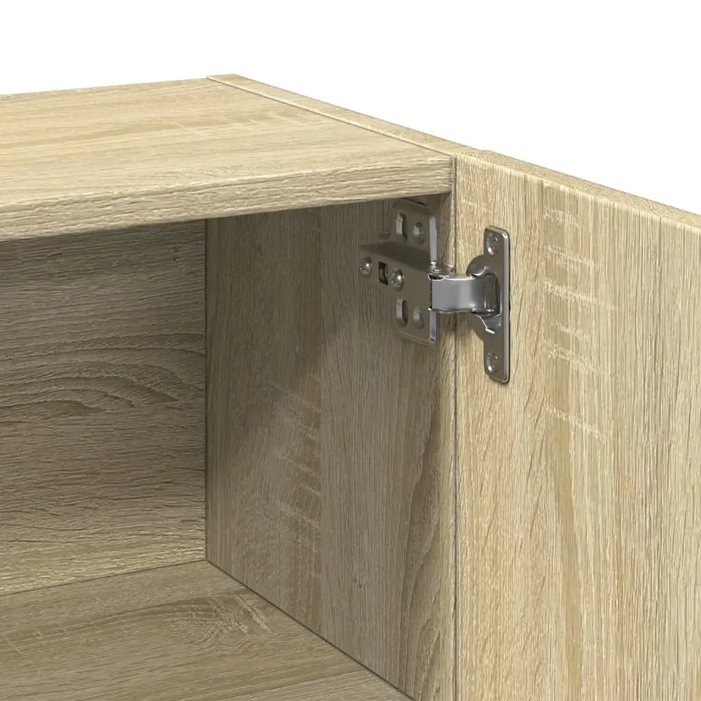 Bathroom Furniture Set Engineered Wood 2 Piece Brown Sonoma Oak Storage Cabinet