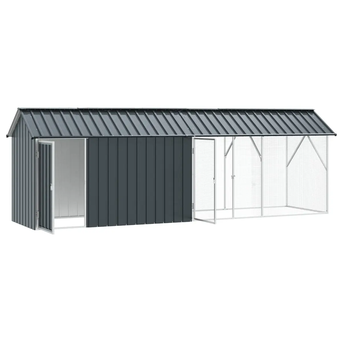 Bird Cage Galvanised Steel 422x103x142cm Anthracite Outdoor