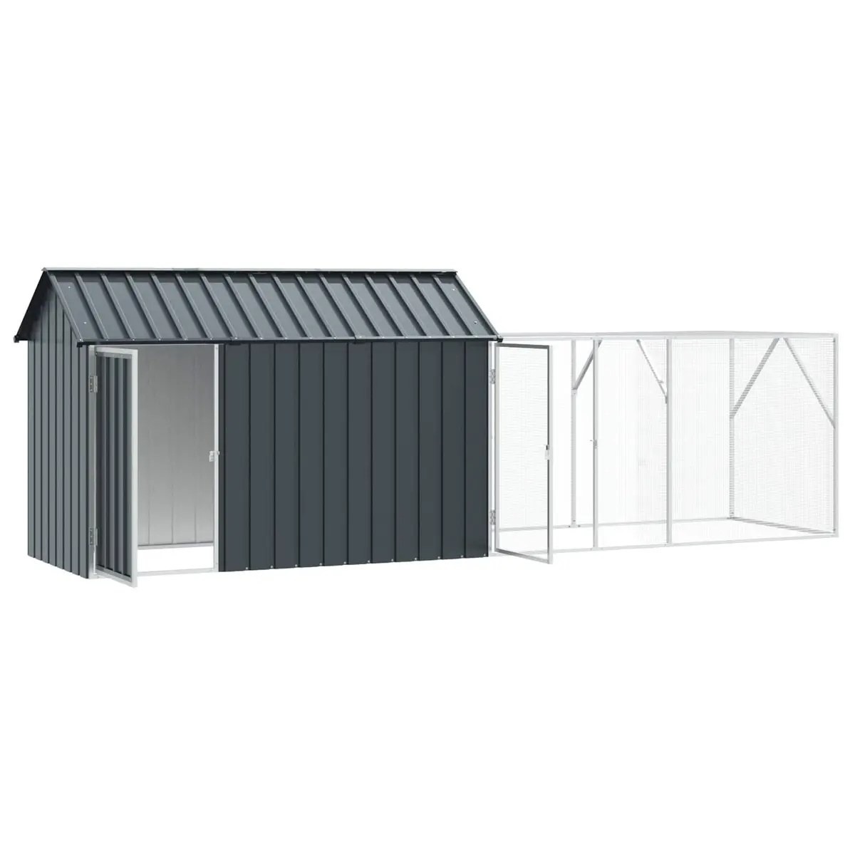 Rectangular Outdoor Aviary Galvanised Steel Large Anthracite Bird Cage
