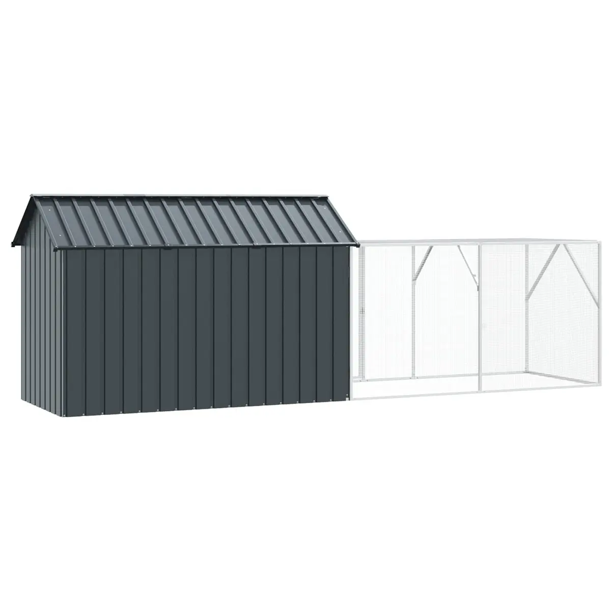 Rectangular Outdoor Aviary Galvanised Steel Large Anthracite Bird Cage