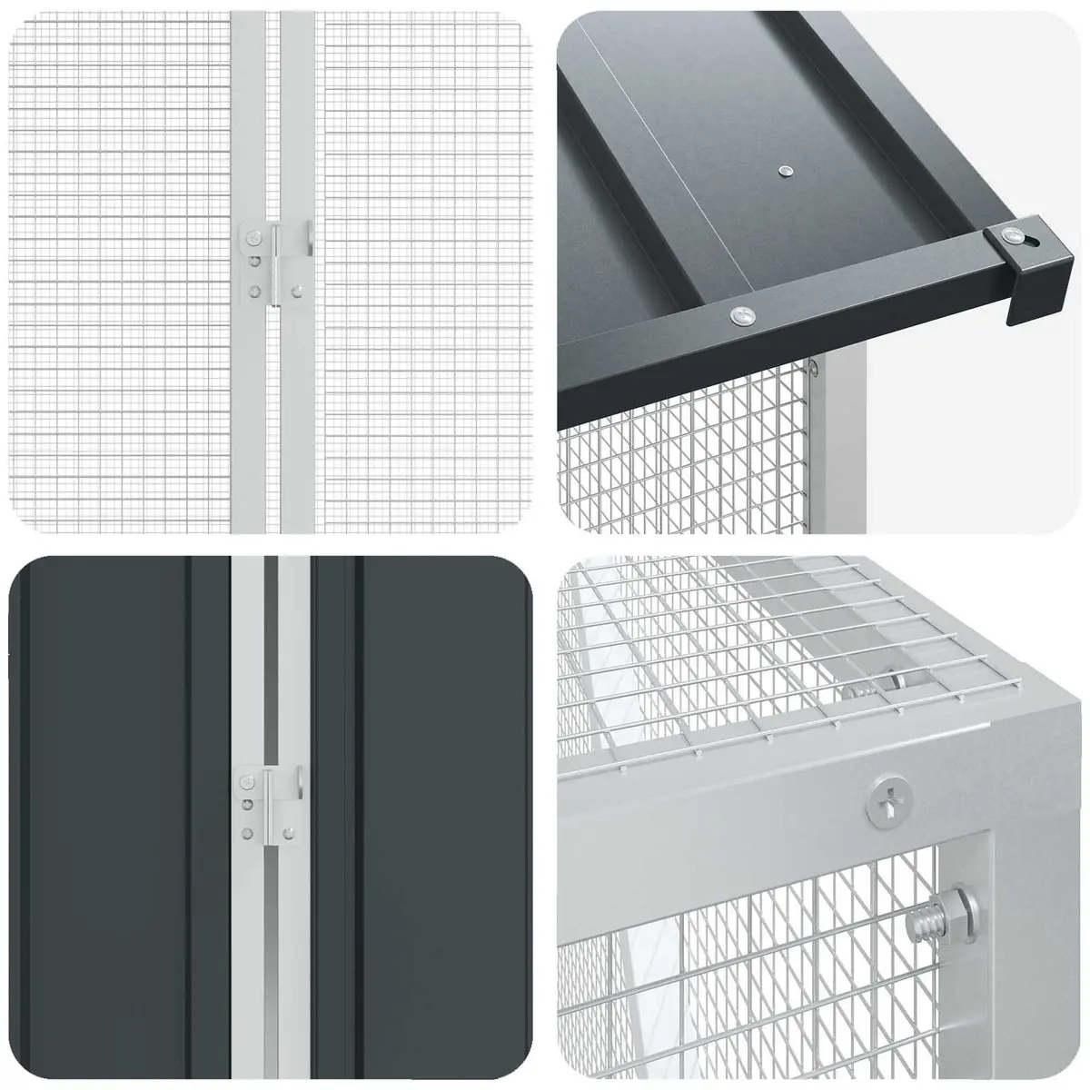 Rectangular Outdoor Aviary Galvanised Steel Large Anthracite Bird Cage
