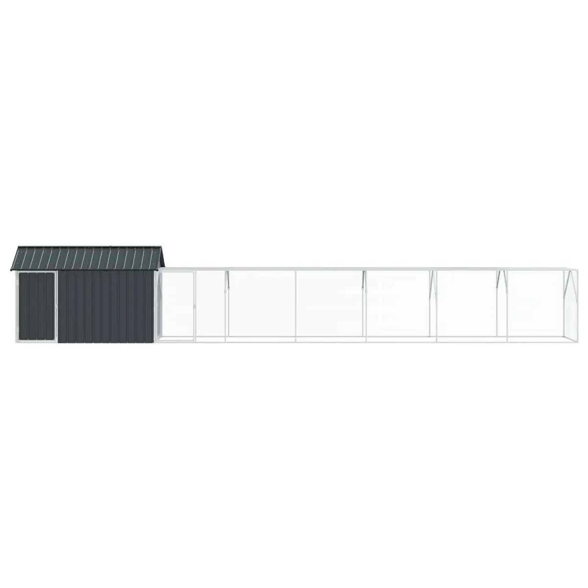 Rectangular Bird Cage Galvanised Steel Anthracite 821.5x111x142cm Outdoor Aviary