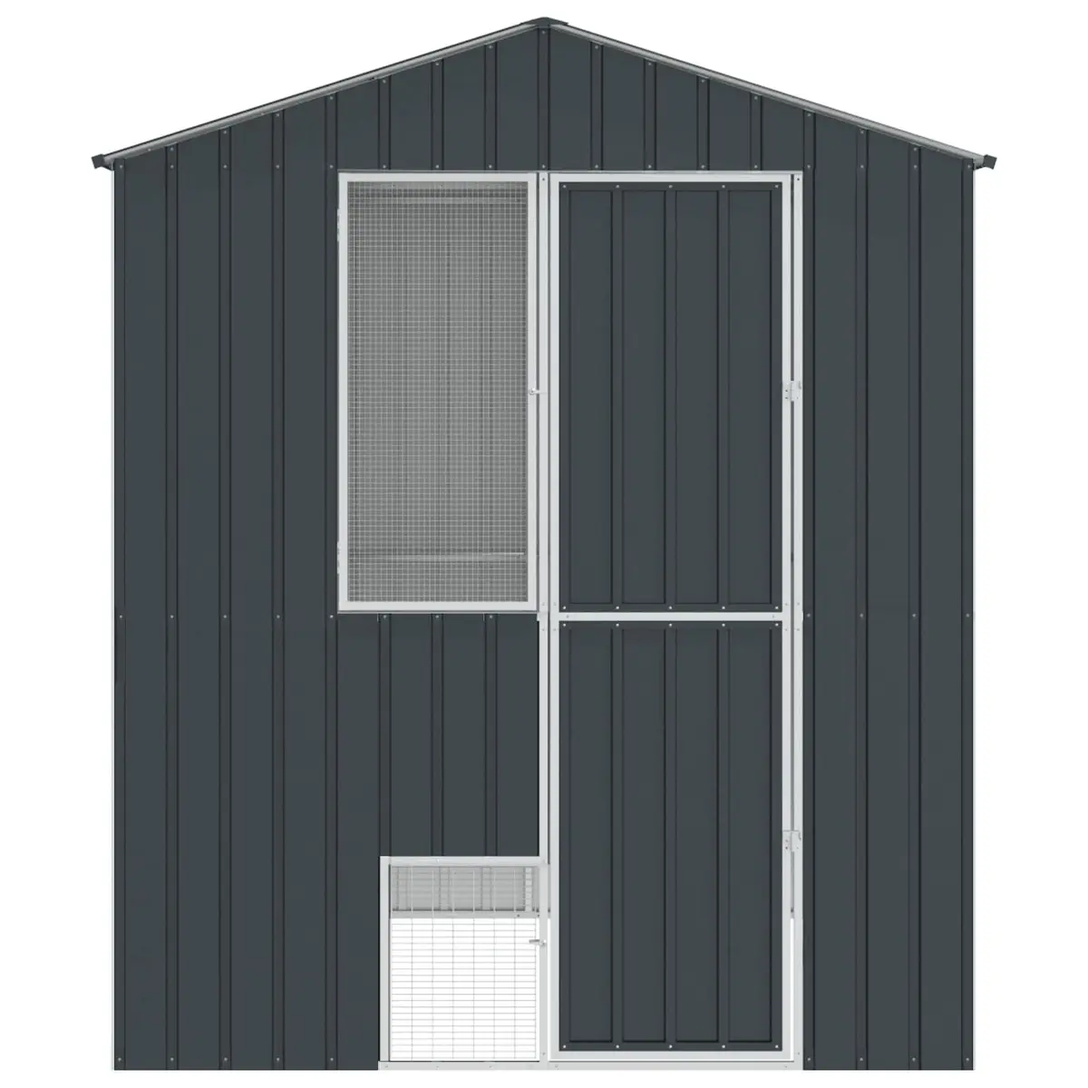 Bird Cage Galvanised Steel Rectangular 215 x 210 x 247 cm Anthracite