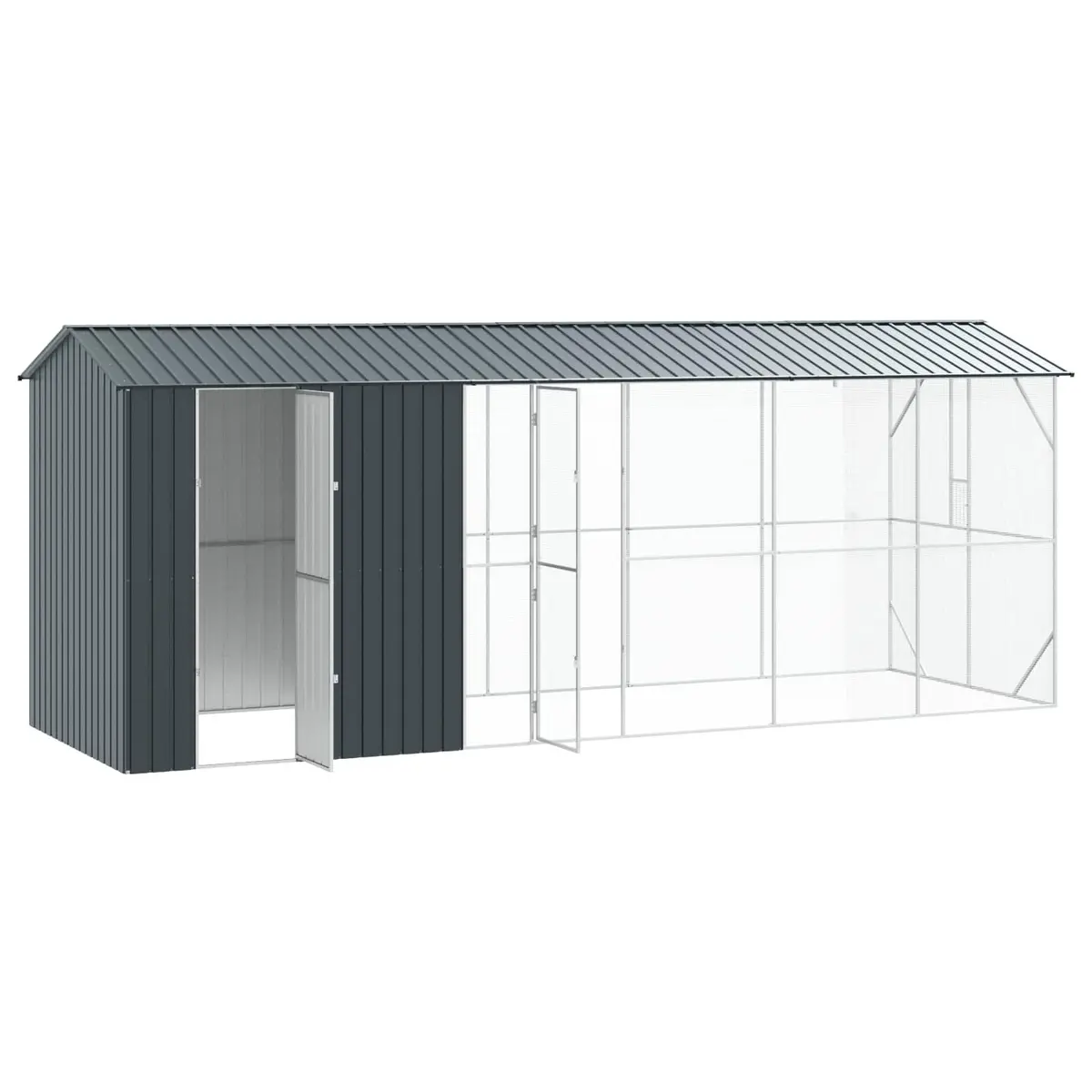Bird Cage Galvanised Steel Large Rectangular Anthracite