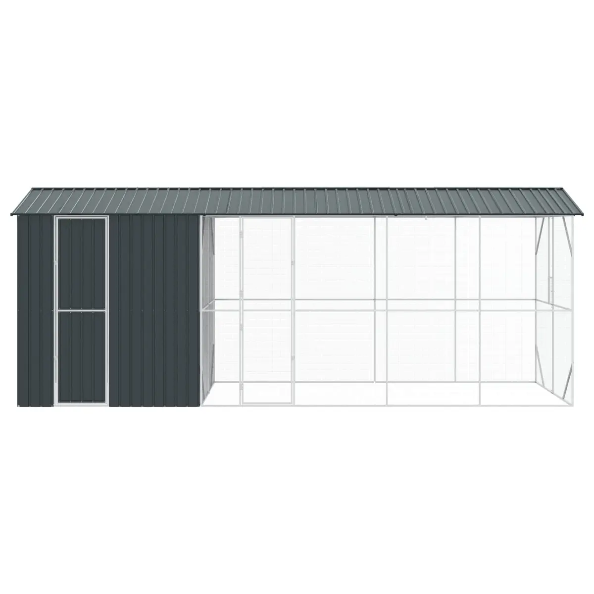 Bird Cage Galvanised Steel Large Rectangular Anthracite