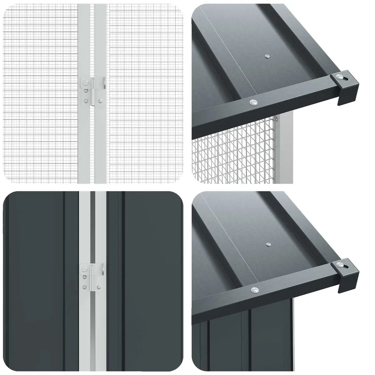 Bird Cage Galvanised Steel Large Rectangular Anthracite