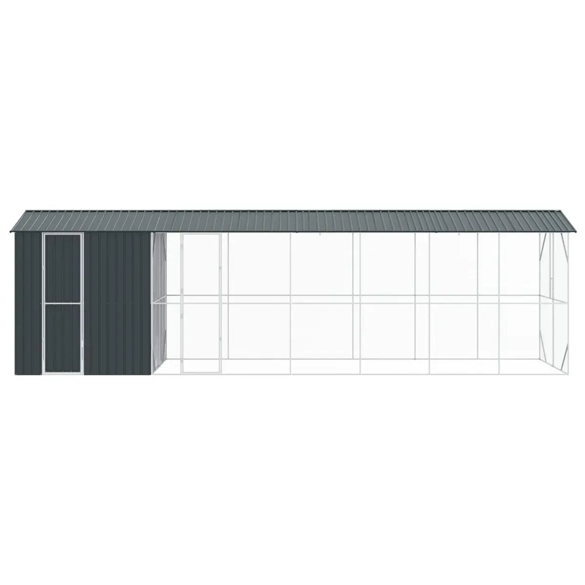 Large Rectangular Galvanised Steel Outdoor Bird Cage Anthracite Garden Aviary