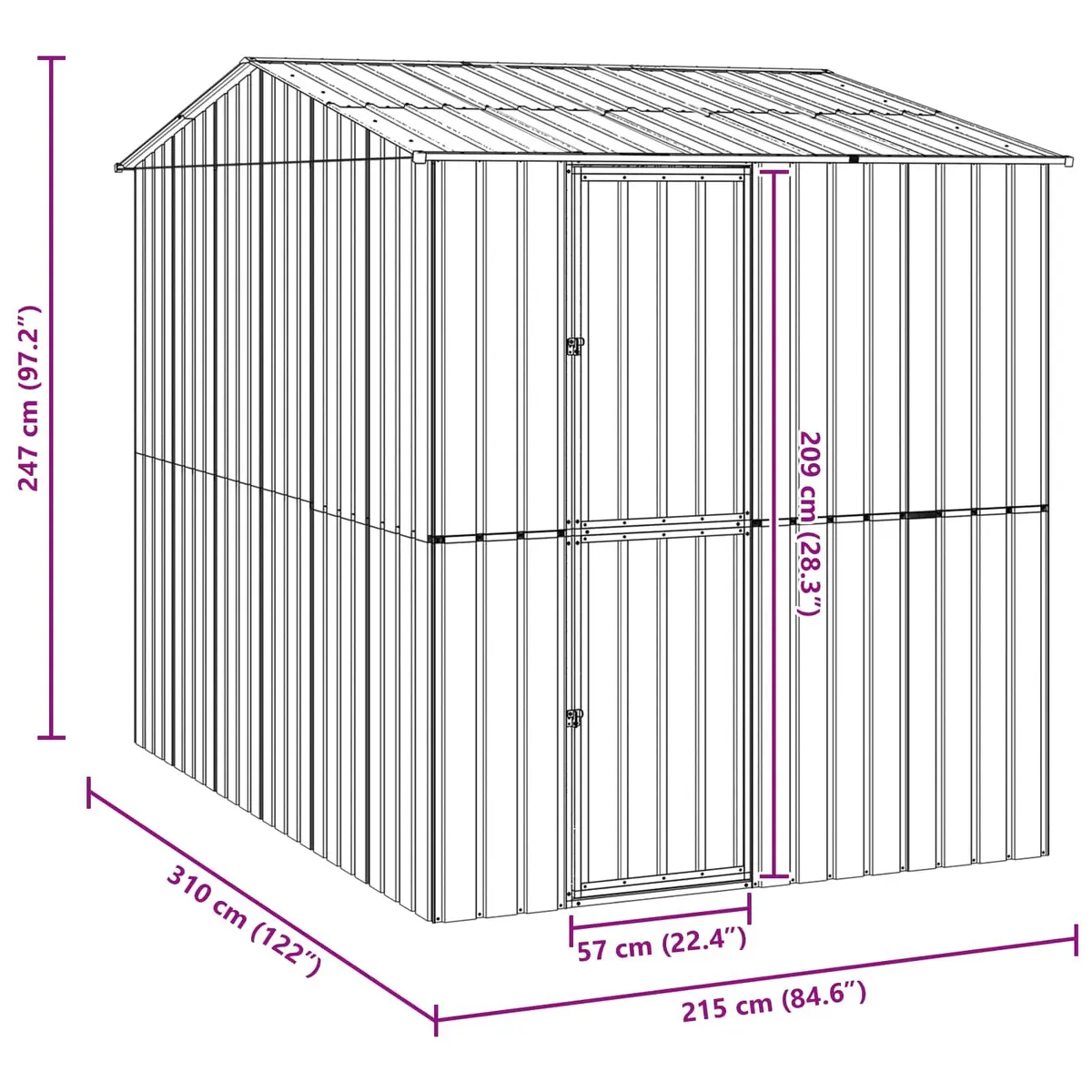 Outdoor Bird Cage Galvanised Steel Rectangular Anthracite