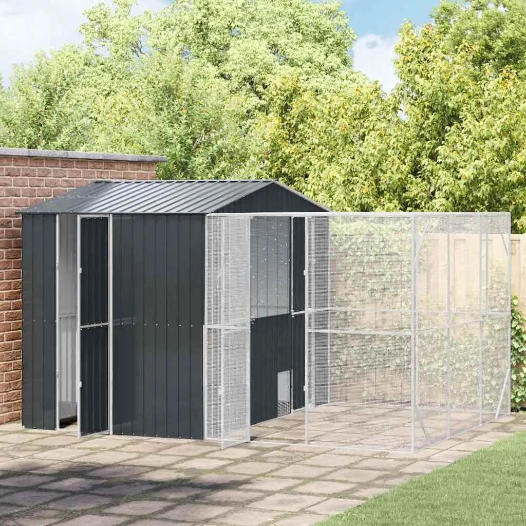 Bird Cage Galvanised Steel Rectangular 425 x 304 x 247 cm Anthracite