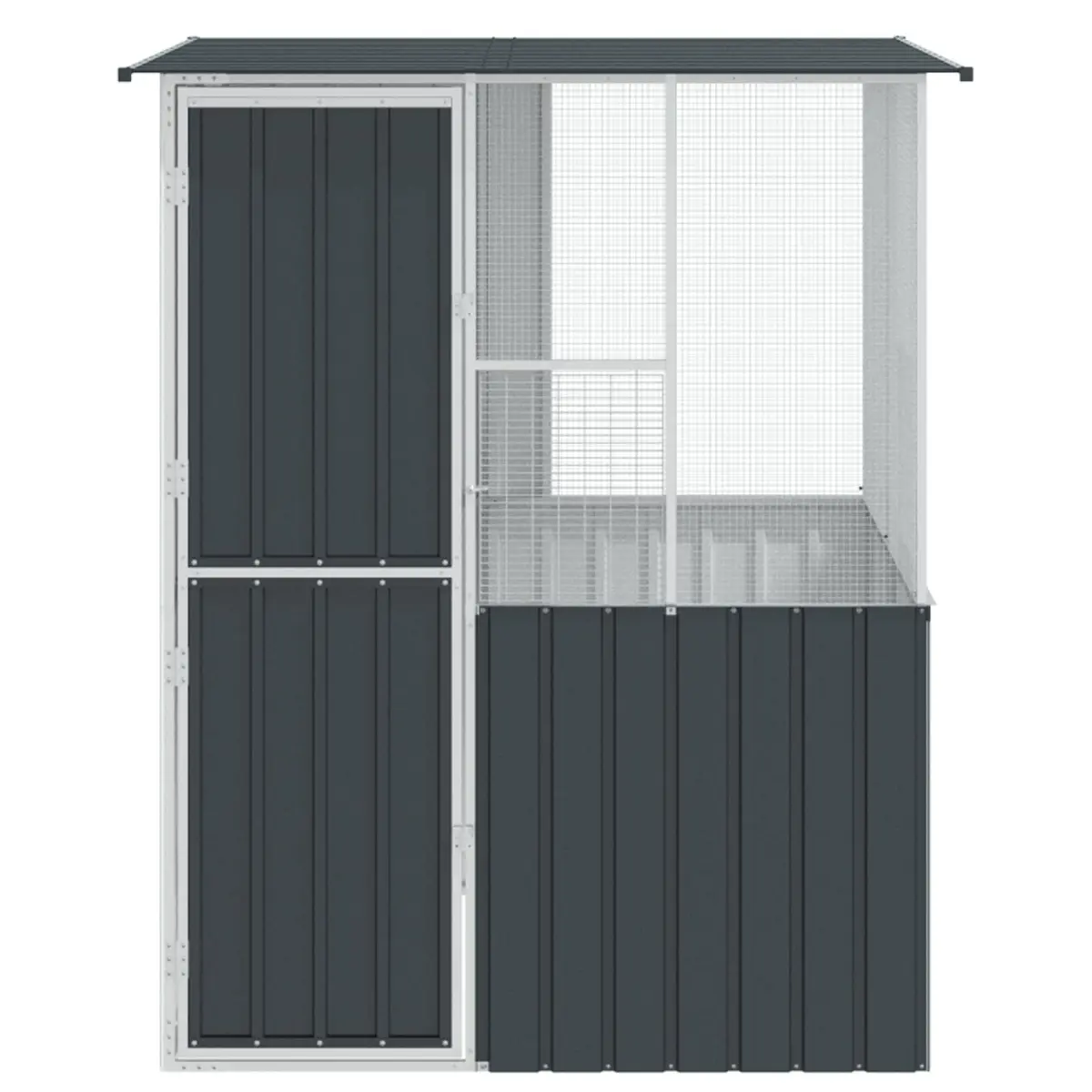 Bird Cage Galvanised Steel Rectangular 165 x 165 x 200 cm Anthracite