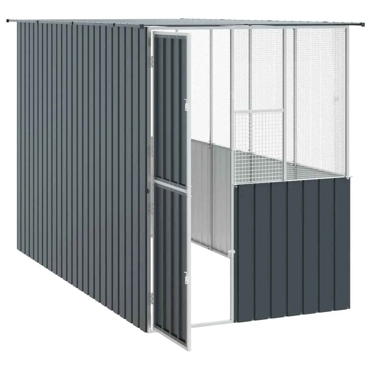 Bird Cage Galvanised Steel Frame Rectangular 165 x 318 x 200 cm Anthracite