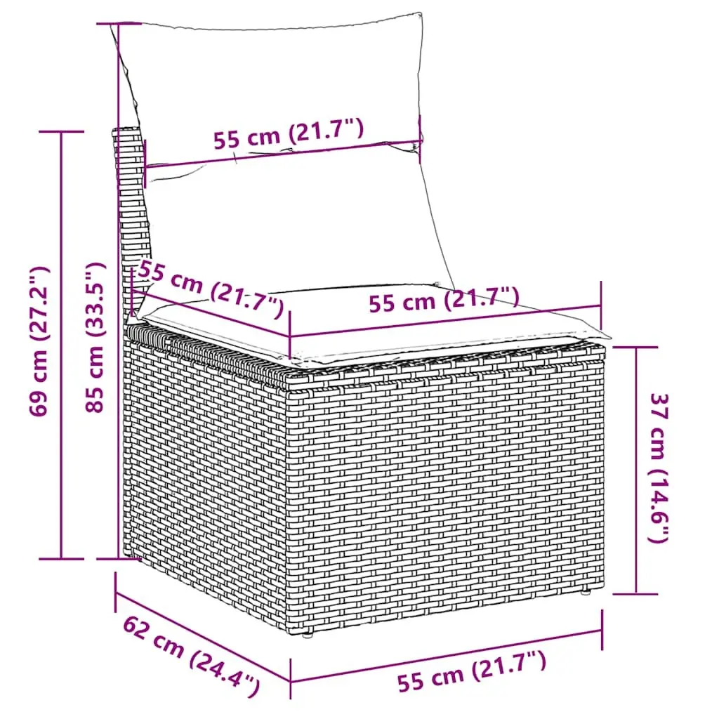 Garden Sofa Set PE Rattan Modular 2 Piece Outdoor Furniture Beige
