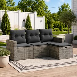 Practical 4 Piece Garden Sofa Set for Outdoor Use