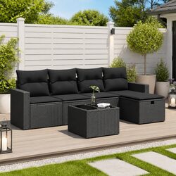 Practical 6-Piece Garden Sofa Set for Relaxation at Home