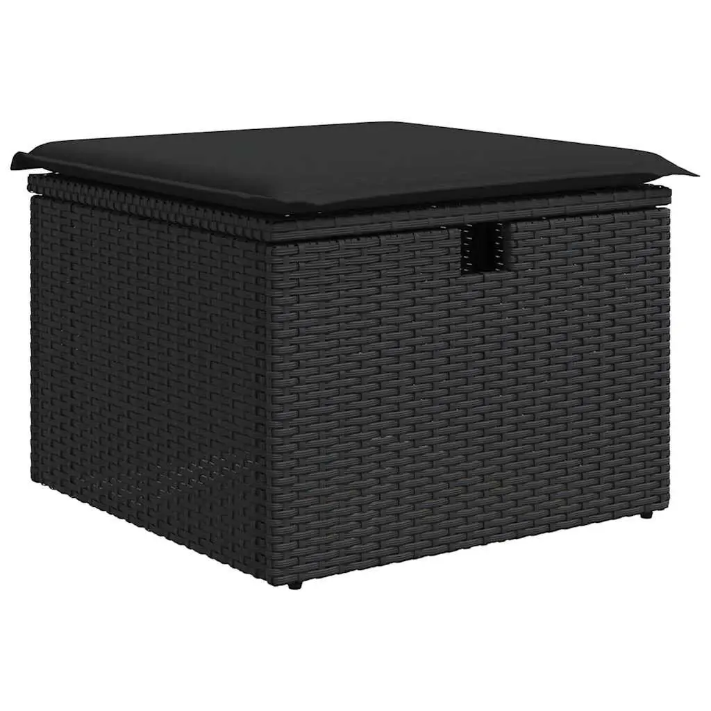 7 Piece Outdoor Garden Sofa Set Patio Furniture with Cushions Storage Black