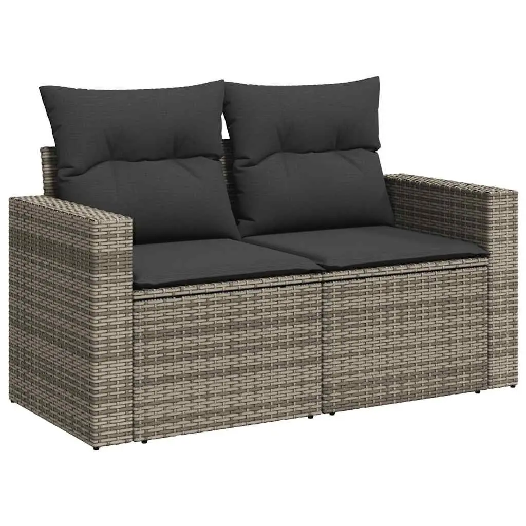 Garden Sofa Set 8 Piece Modular PE Rattan Outdoor Furniture Grey Patio Seating
