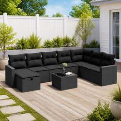 Practical 9 Piece Garden Sofa Set for Outdoor Living