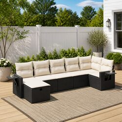 Practical 7 Piece Garden Sofa Set for Outdoor Use