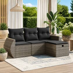 Versatile 4 Piece Garden Sofa Set for Practical Outdoor Use