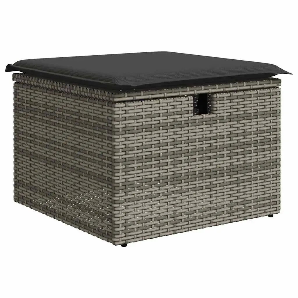 Garden Sofa Set 5 Piece Outdoor Furniture Grey Poly Rattan Patio Lounge with