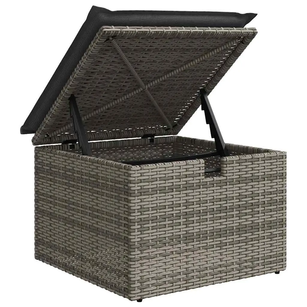 Garden Sofa Set 7 Piece Outdoor Furniture Patio Lounger Grey Poly Rattan with