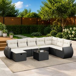 9-Piece Modular Garden Sofa Set with Storage Solutions