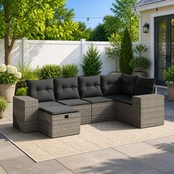 Practical 6-Piece Garden Sofa Set for Outdoor Comfort