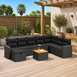 Practical 9 Piece Garden Sofa Set for Outdoor Living