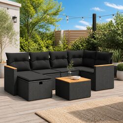 Practical 7 Piece Garden Sofa Set for Outdoor Use