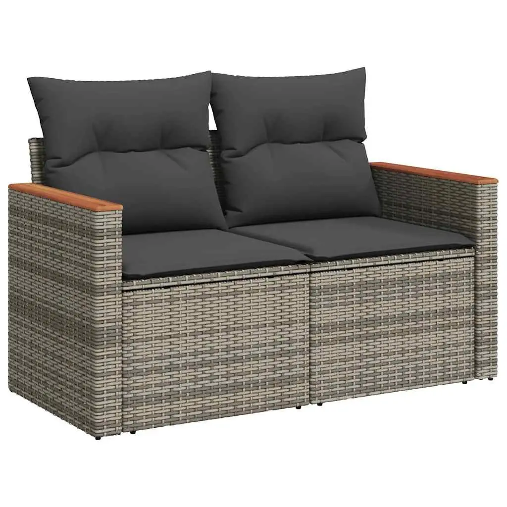 Garden Sofa Set Modular PE Rattan 7 Piece Outdoor Furniture Grey