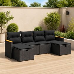 6-Piece Garden Sofa Set Ideal for Patios and Terraces