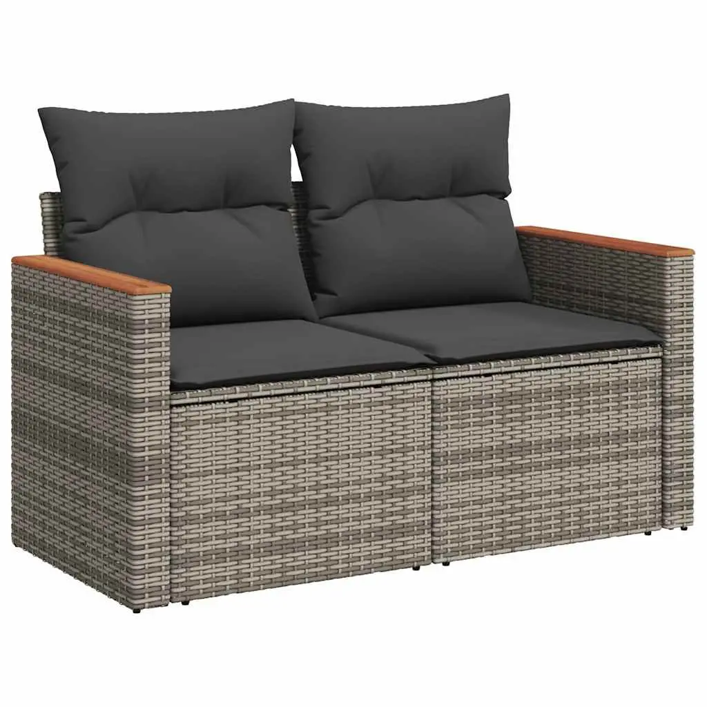 Garden Sofa Set PE Rattan 6 Piece Modular Outdoor Furniture Grey