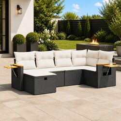 Practical 6 Piece Garden Sofa Set for Outdoor Use