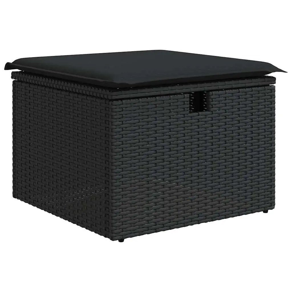 Garden Sofa Set 10 Piece Outdoor Furniture Black Poly Rattan Patio Lounge