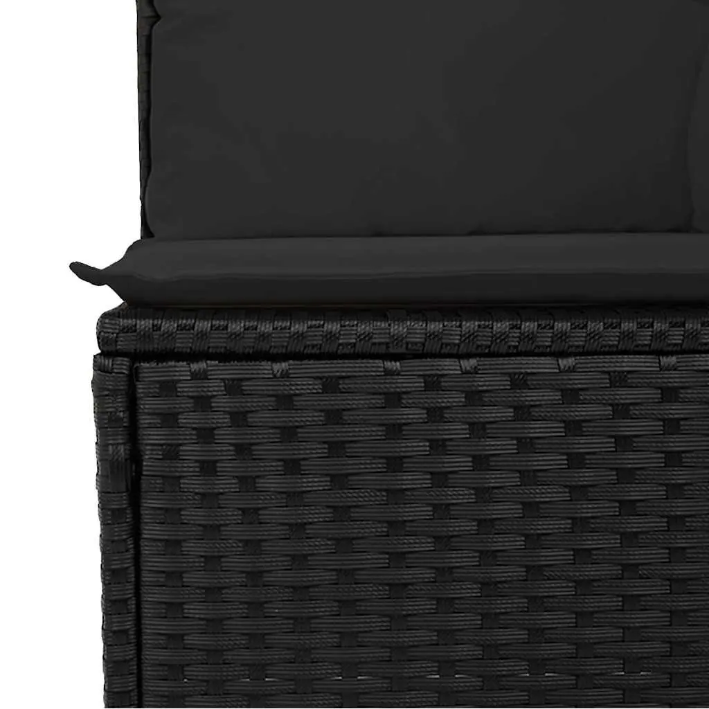 Garden Sofa Set 10 Piece Outdoor Furniture Black Poly Rattan Patio Lounge