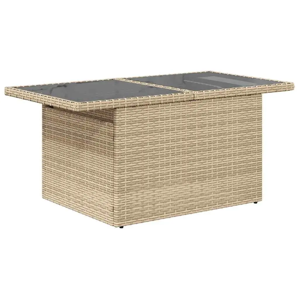 Garden Sofa Set 8 Piece Poly Rattan Outdoor Furniture Beige Patio Seating
