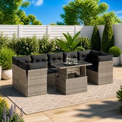 Versatile 8-Piece Grey Garden Sofa Set for Any Occasion