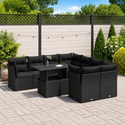 Functional 9 Piece Black Garden Lounge Set for Every Home