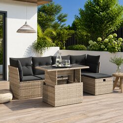 Practical 6 Piece Garden Sofa Set for Outdoor Use